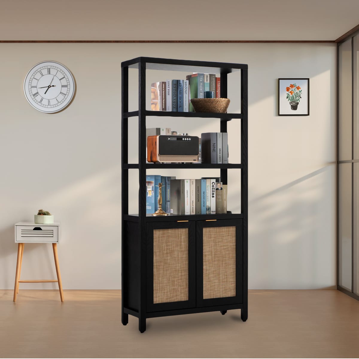 Solid-Sheesham-Wood-2-door-bookshelf-bookcase-display-rack-with-rattan-cane-work_1200x