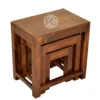 SHEESHAM WOOD NESTING TABLE SET OF 3