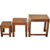 SHEESHAM WOOD NESTING TABLE SET OF 3