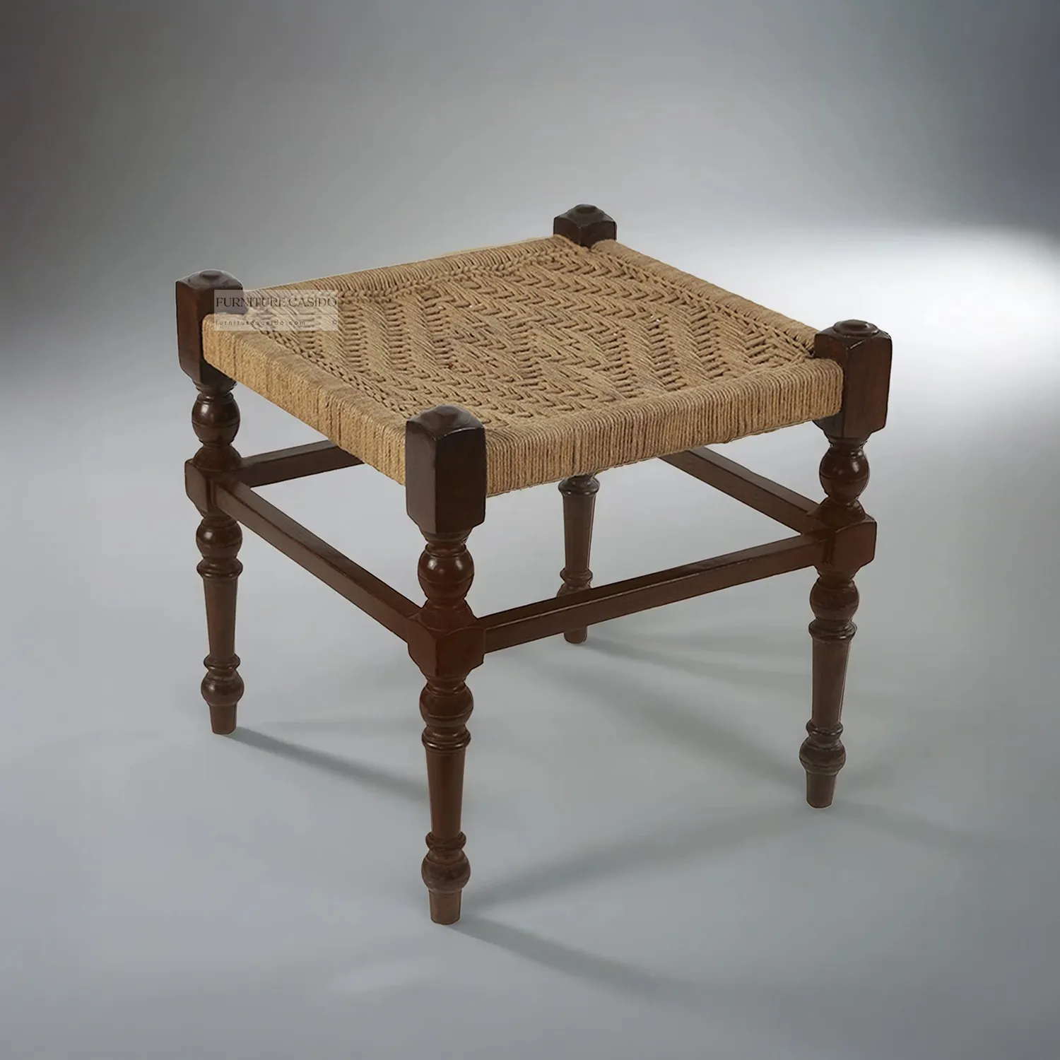 handcrafted small wooden stool - manji