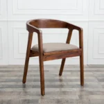 ACCENT SOLID SHEESHAM WOOD DINING ARMCHAIR WITH CUSHION