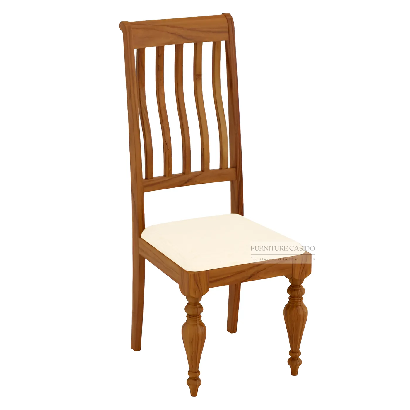 solid sheesham wooden dining chair with cushion