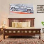 STRIPE SOLID WOOD QUEEN SIZE BED WITHOUT STORAGE - BEDROOM FURNITURE