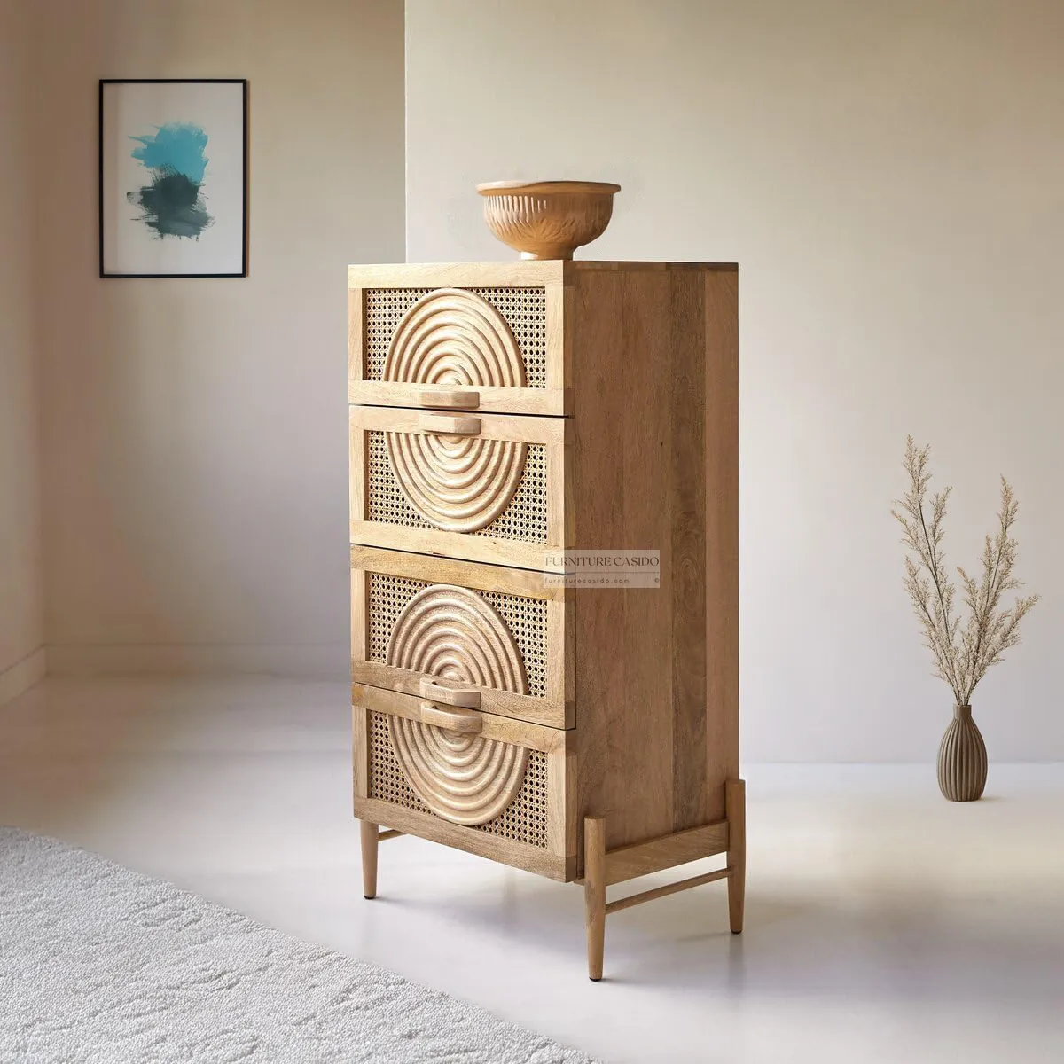 solid wood rattan chest of drawers rattan cabinet