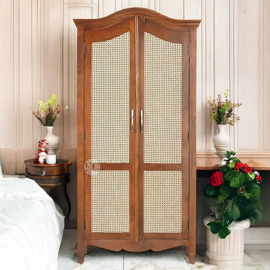designer wardrobe cupboard design with rattan cane work !