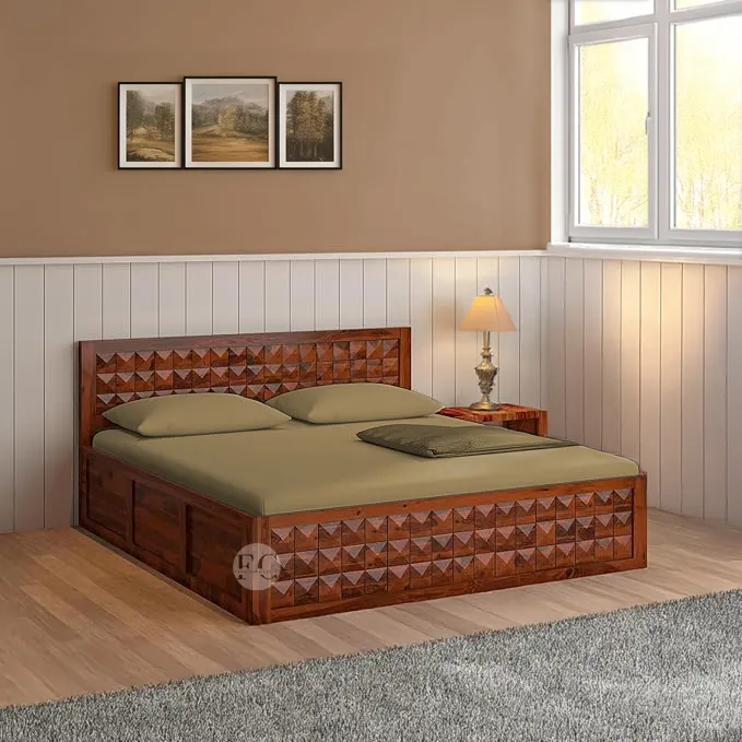 diamond bed design made of solid sheesham wood ( queen size bed & king size bed )