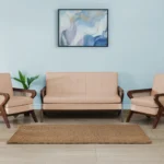 SERENZO SOLID SHEESHAM WOOD 2 1 1 SOFA SET WITH RATTAN CANE - IN ALL SETS