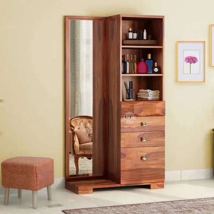 solid sheesham wood dressing table design vanity table desing makeup table with storage & drawers