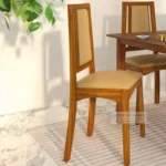 NORDIC SOLID SHEESHAM WOODEN CHAIR FOR DINING TABLE WITH CUSHION SEAT & BACKREST