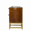 solid wooden bedside table design cabinet with metal legs for multipurpose uses !