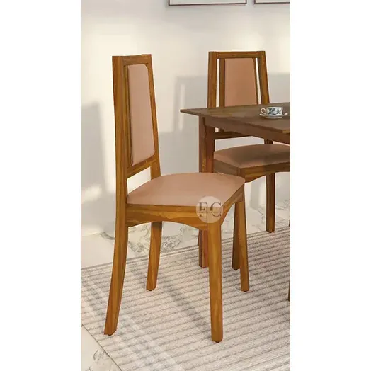 solid wooden dining chair design with cushion seat & back for home, hotel & restaurant