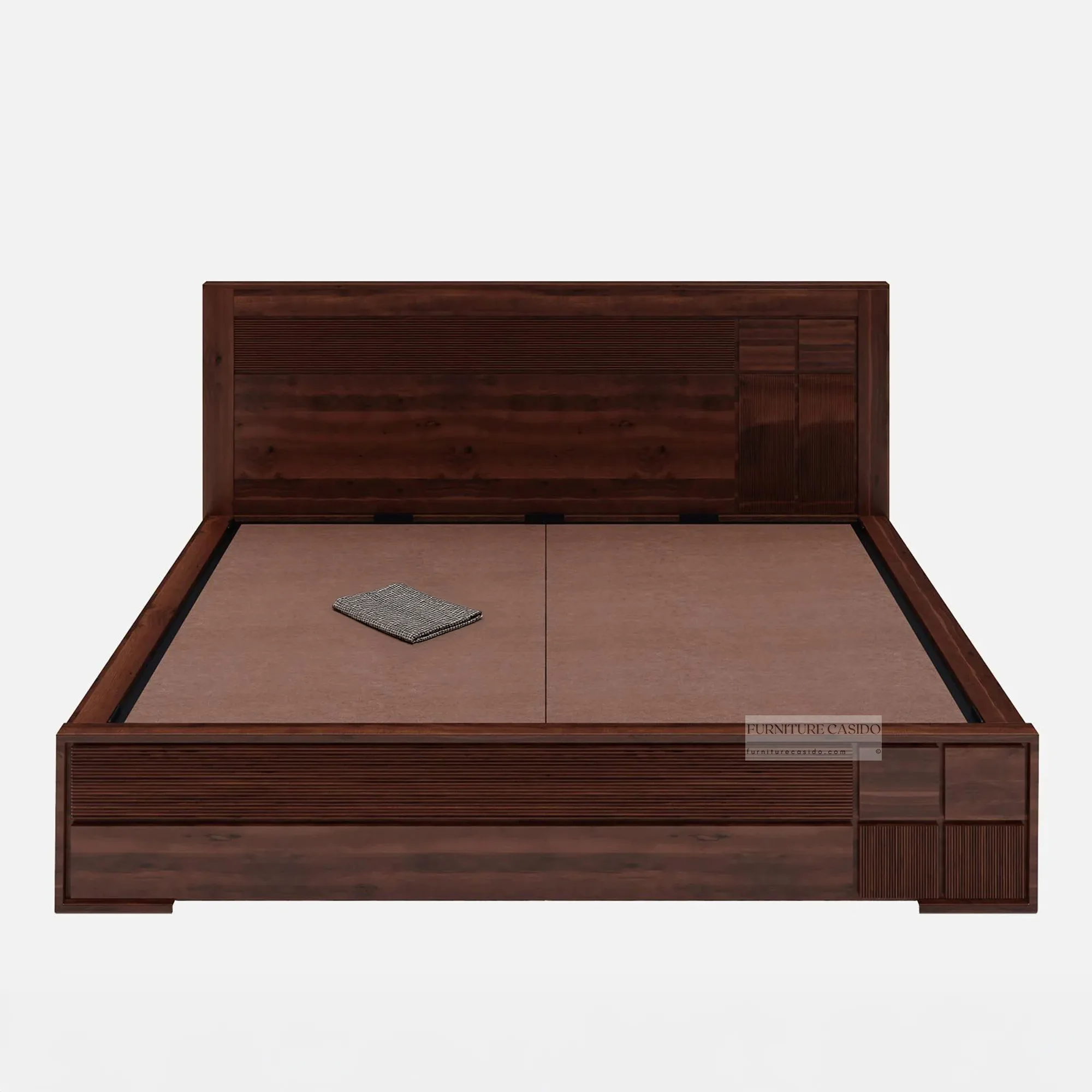 solid wooden queen bed with hydraulic storage