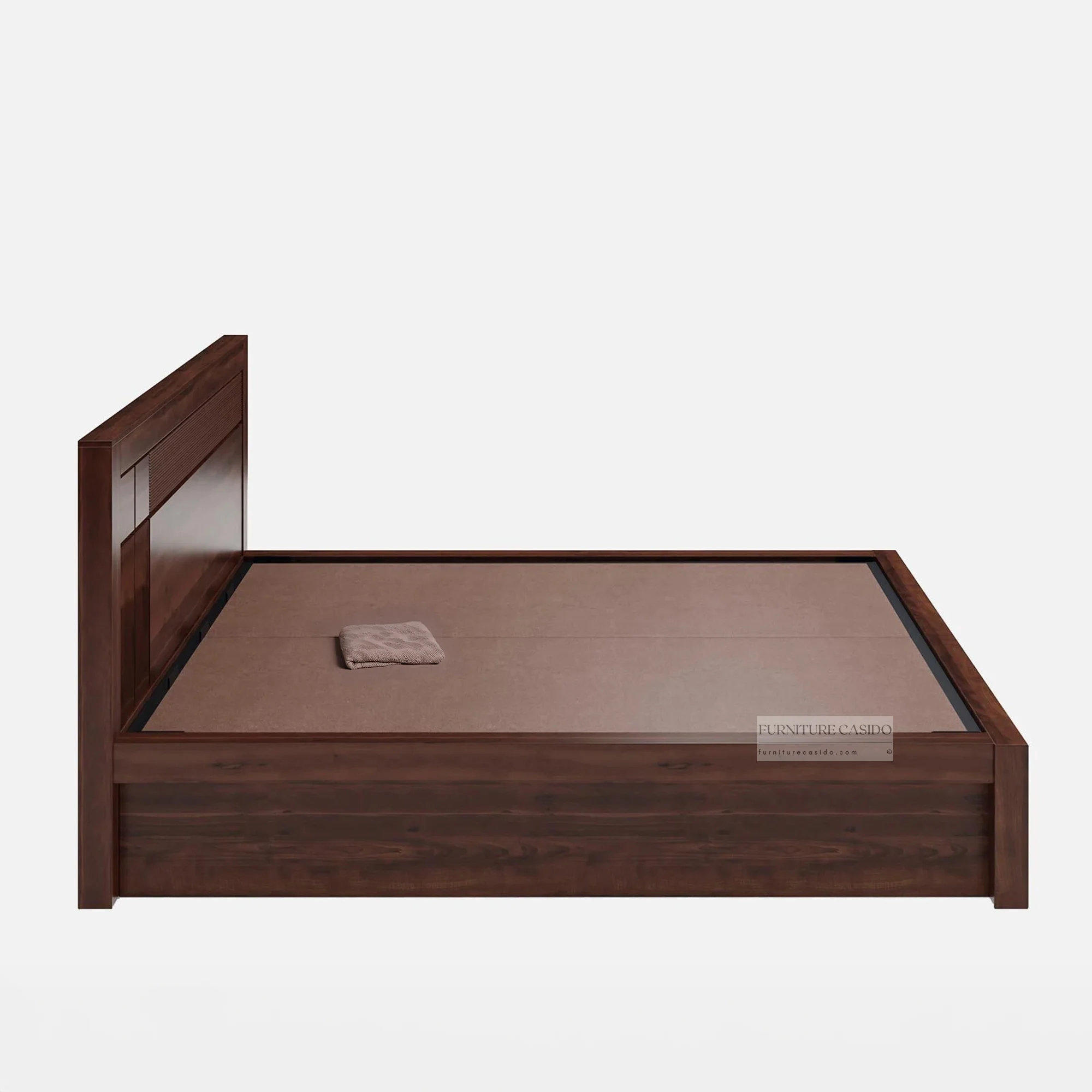 solid wooden queen bed with hydraulic storage