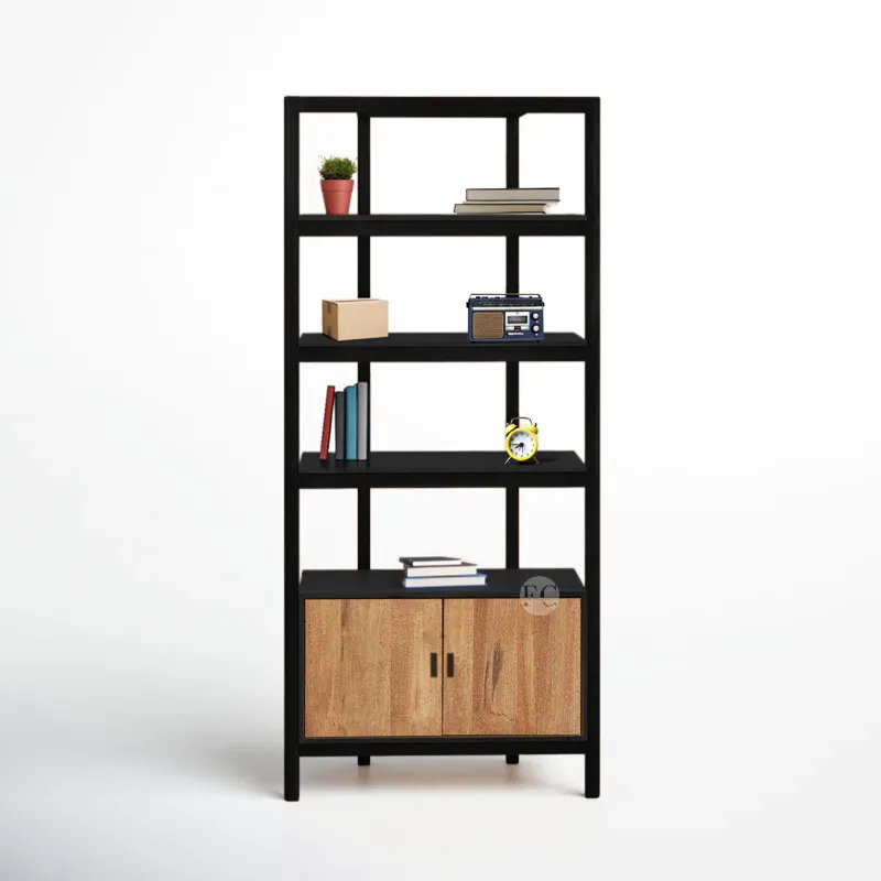 wood-2-door-4-shelves-bookshelf-bookcase-display-rack-bookshelve
