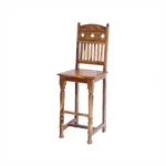 TRADITIONAL WOODEN BAR CHAIR WITH BACK - SHEESHAM WOOD