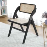 MID CENTURY CHAIR FOR OFFICE, RESTAURANT, BAR & HOTEL WITH RATTAN CANE WORK ! MADE FROM SOLID SHEESHAM WOOD