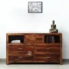 wooden chest of drawer design storage cabinet design with 2 shelves