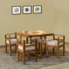 solid sheesham wood 4 seater dining table set design