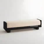 MODERN SOLID WOOD RELAXING BENCH WITH CUSHION SEAT