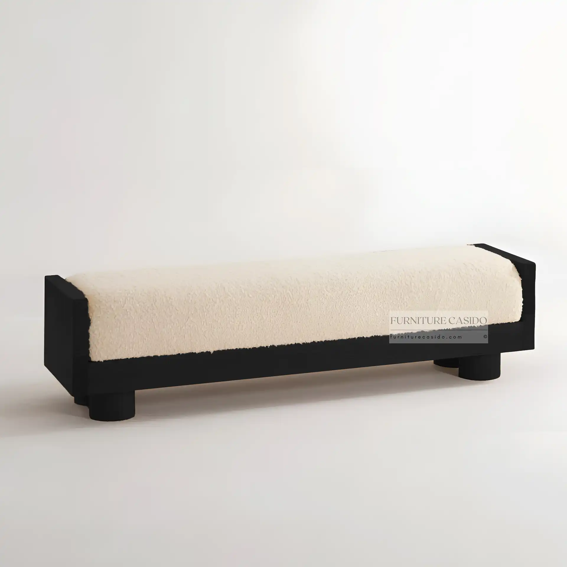 solid wood relaxing bench design with cushion seat