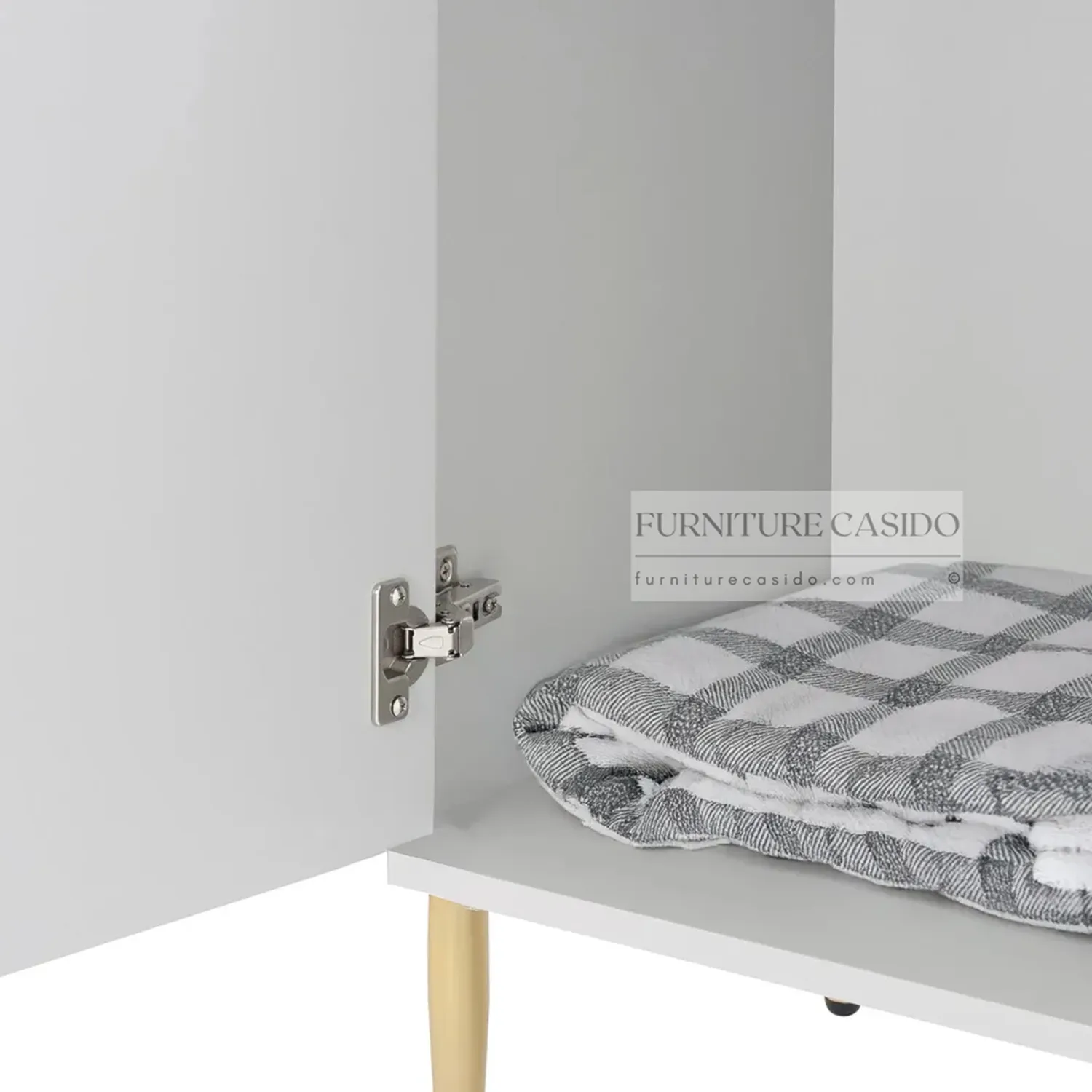 solid wood sideboard cabinet with metal legs ( 3 drawers & 2 doors )