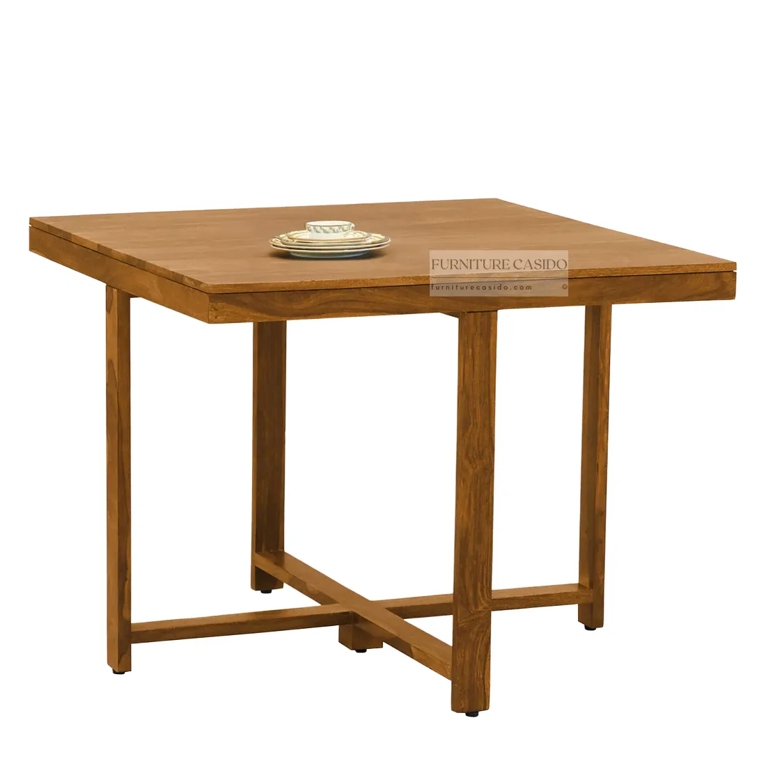 wooden space saver 4 seater dining set in compact design