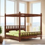 DYNASTY SOLID SHEESHAM WOOD POSTER BED DESIGN WITHOUT STORAGE IN KING SIZE AND QUEEN SIZE