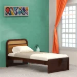 RUSTICA SOLID SHEESHAM WOOD UPHOLSTERED SINGLE BED