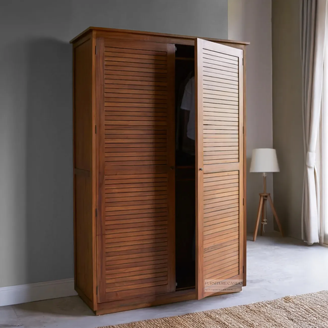 solid sheesham wood wardrobe design - 2 door cupboard design
