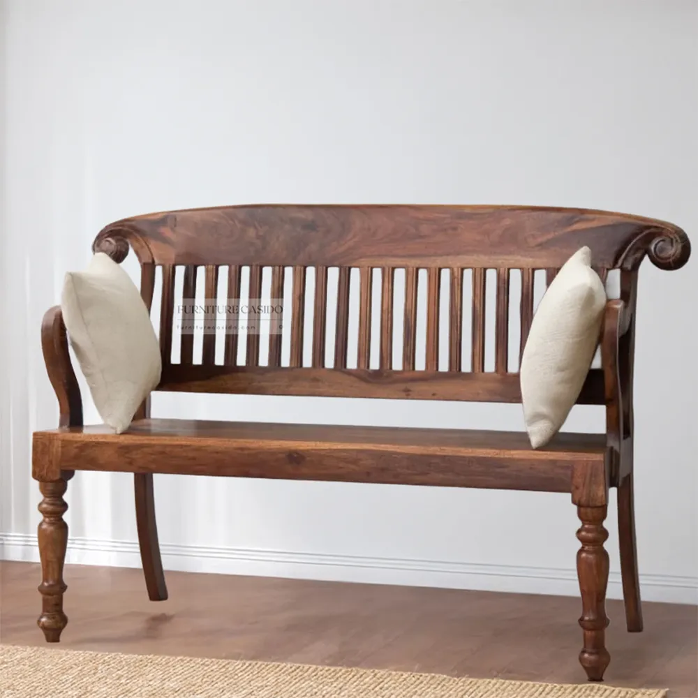 solid sheesham wooden bench design