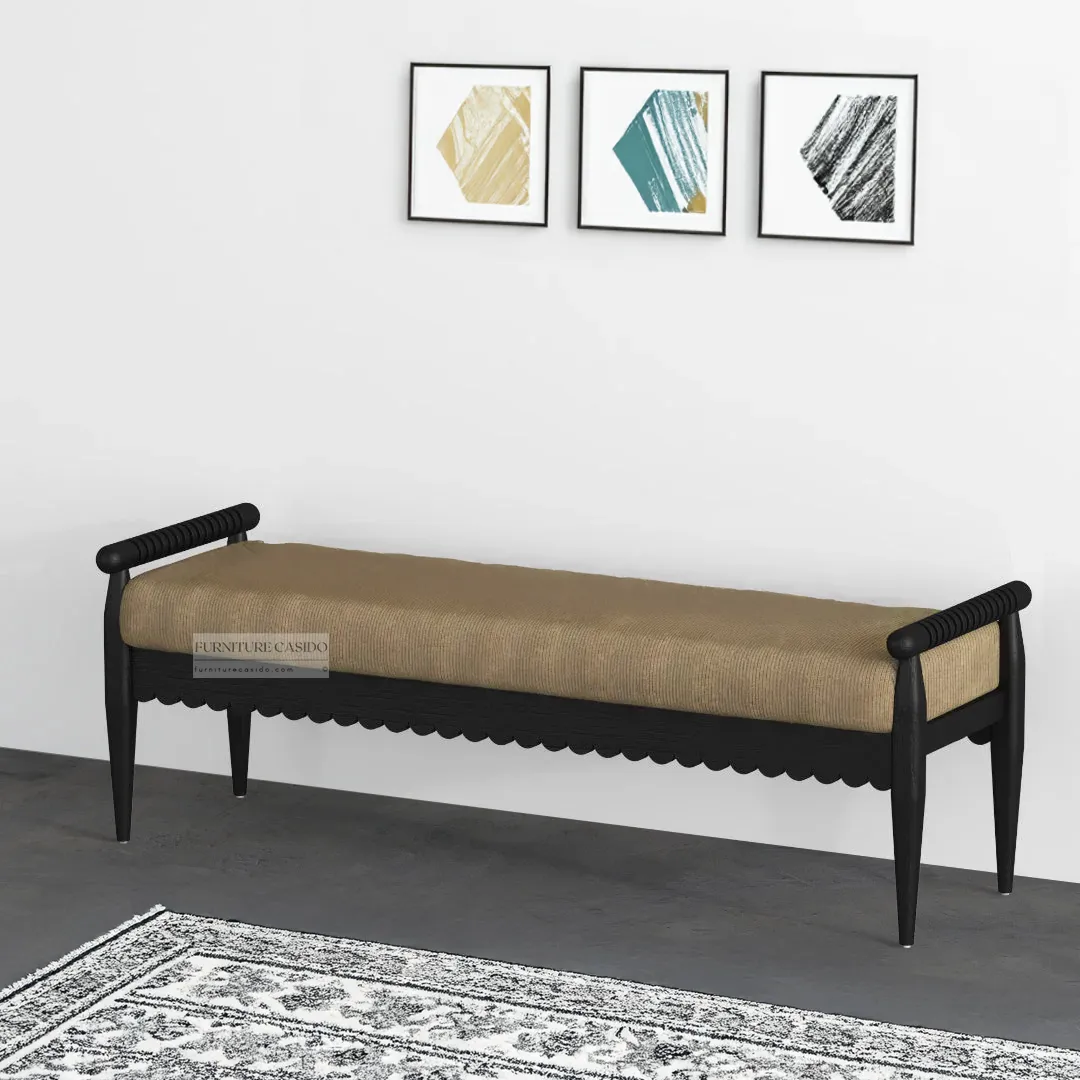 solid sheesham wooden bench for living room