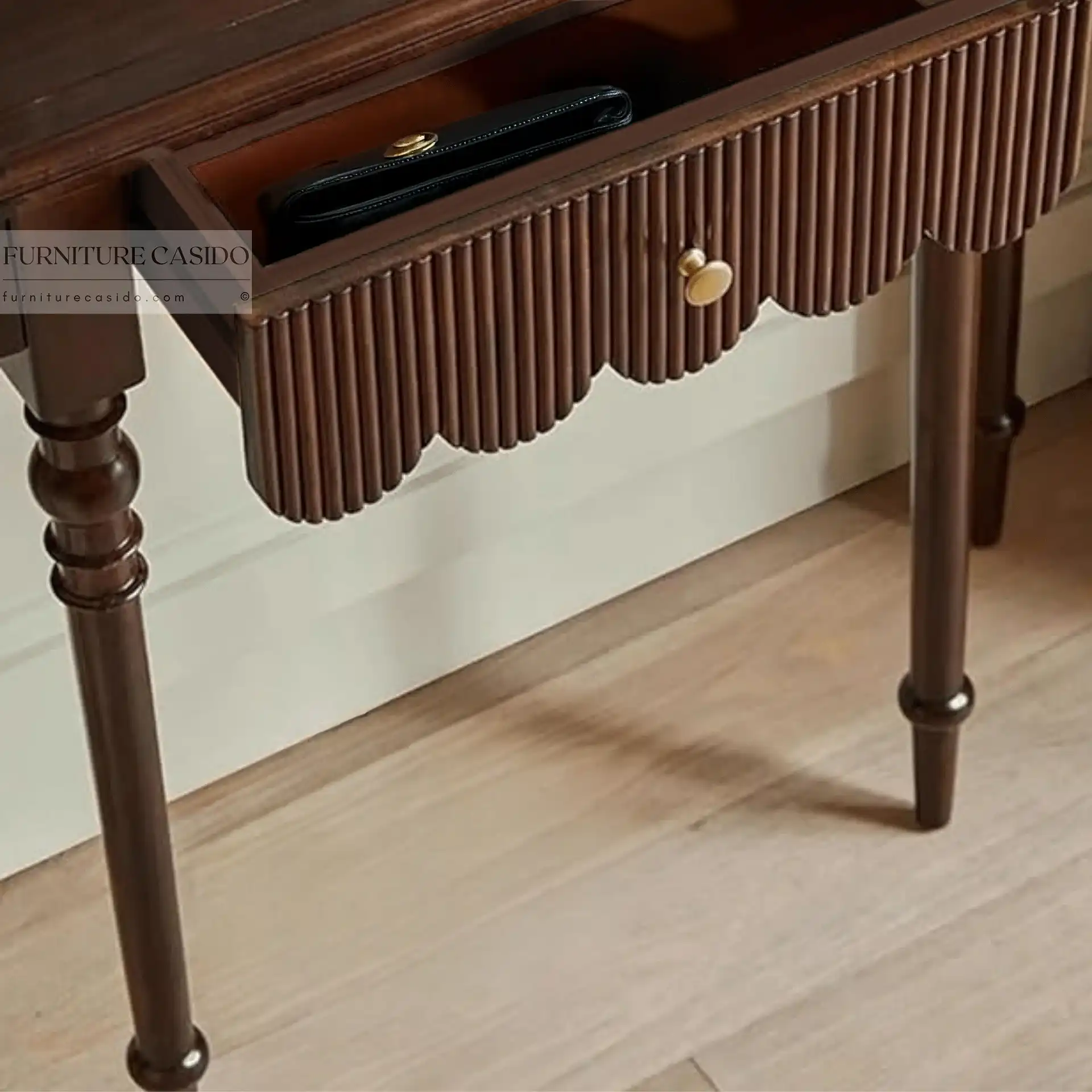 solid wood entryway console table with drawer