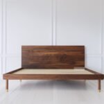 ARISTO SOLID WOOD QUEEN SIZE BED - NO STORAGE