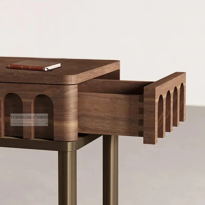 solid wooden entrance console table with drawers