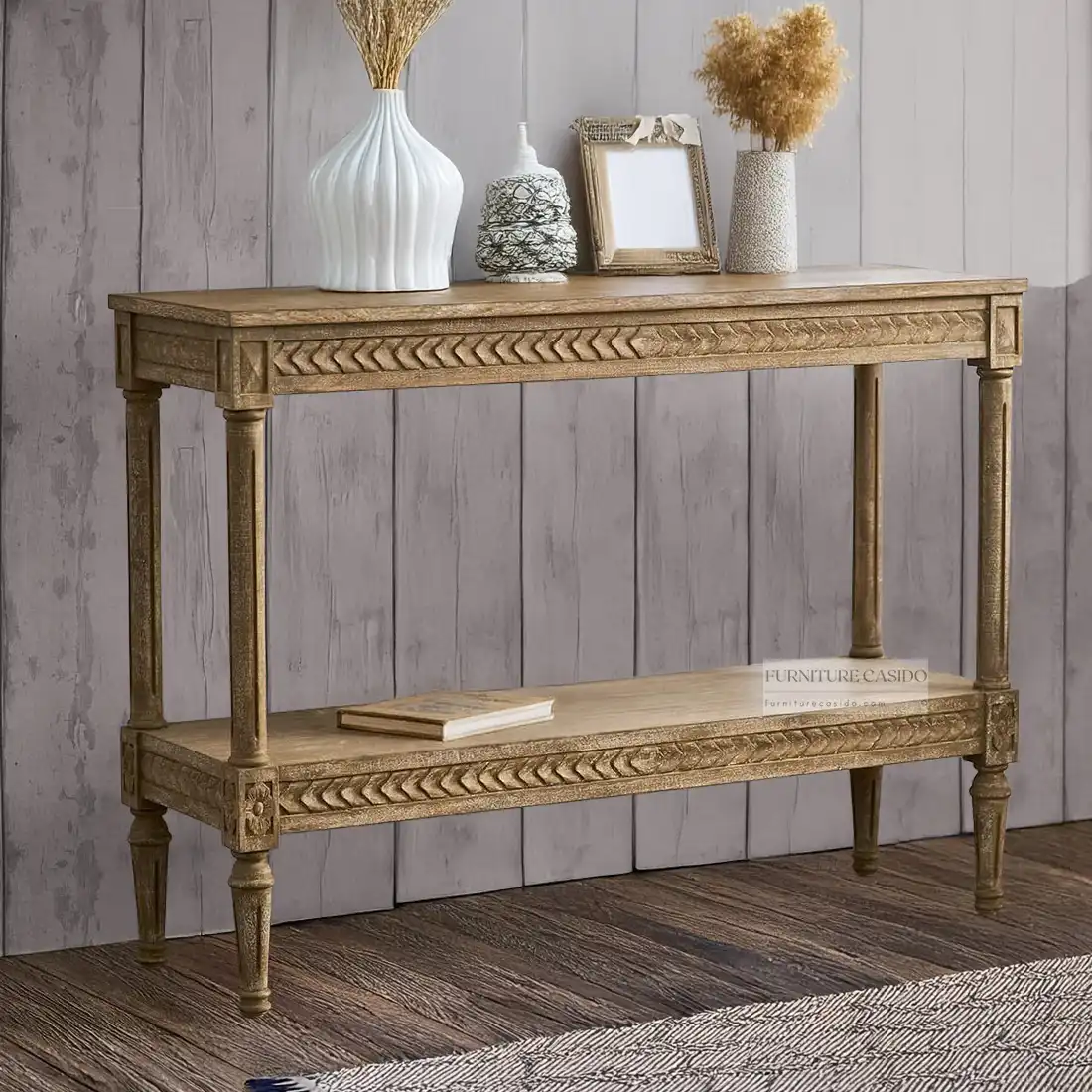 ARISTA WOODEN ENTRANCE CONSOLE TABLE ONLINE WITH BOTTOM SHELF