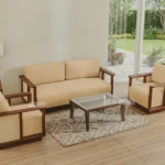 CLASSIC 5 SEATER SOLID WOODEN SOFA SET 3 1 1 WITH RATTAN CANE - MULTIPLE SET OPTIONS