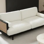 MODERN SOLID SHEESHAM WOODEN 3 THREE SEATER SOFA DESIGN WITH RATTAN CANE