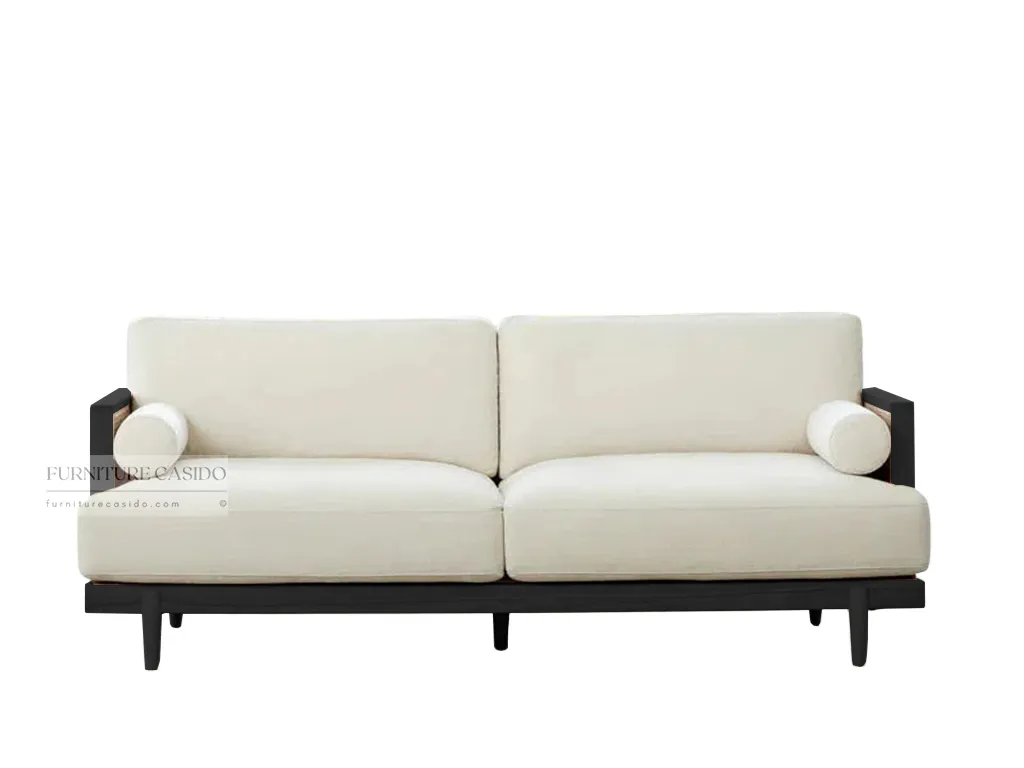 MODERN SOLID SHEESHAM WOODEN 3 THREE SEATER SOFA DESIGN WITH RATTAN CANE - Image 3