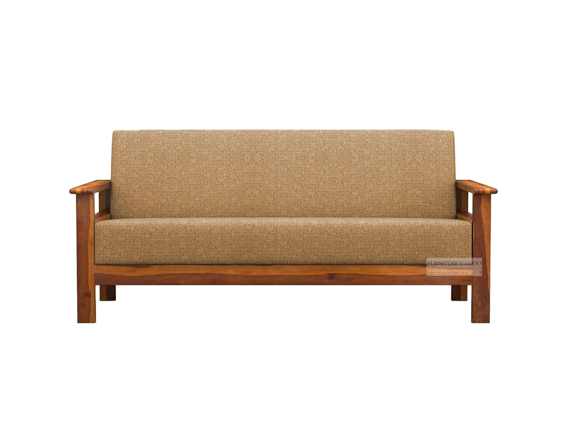 solid sheesham 3 seater wooden sofa
