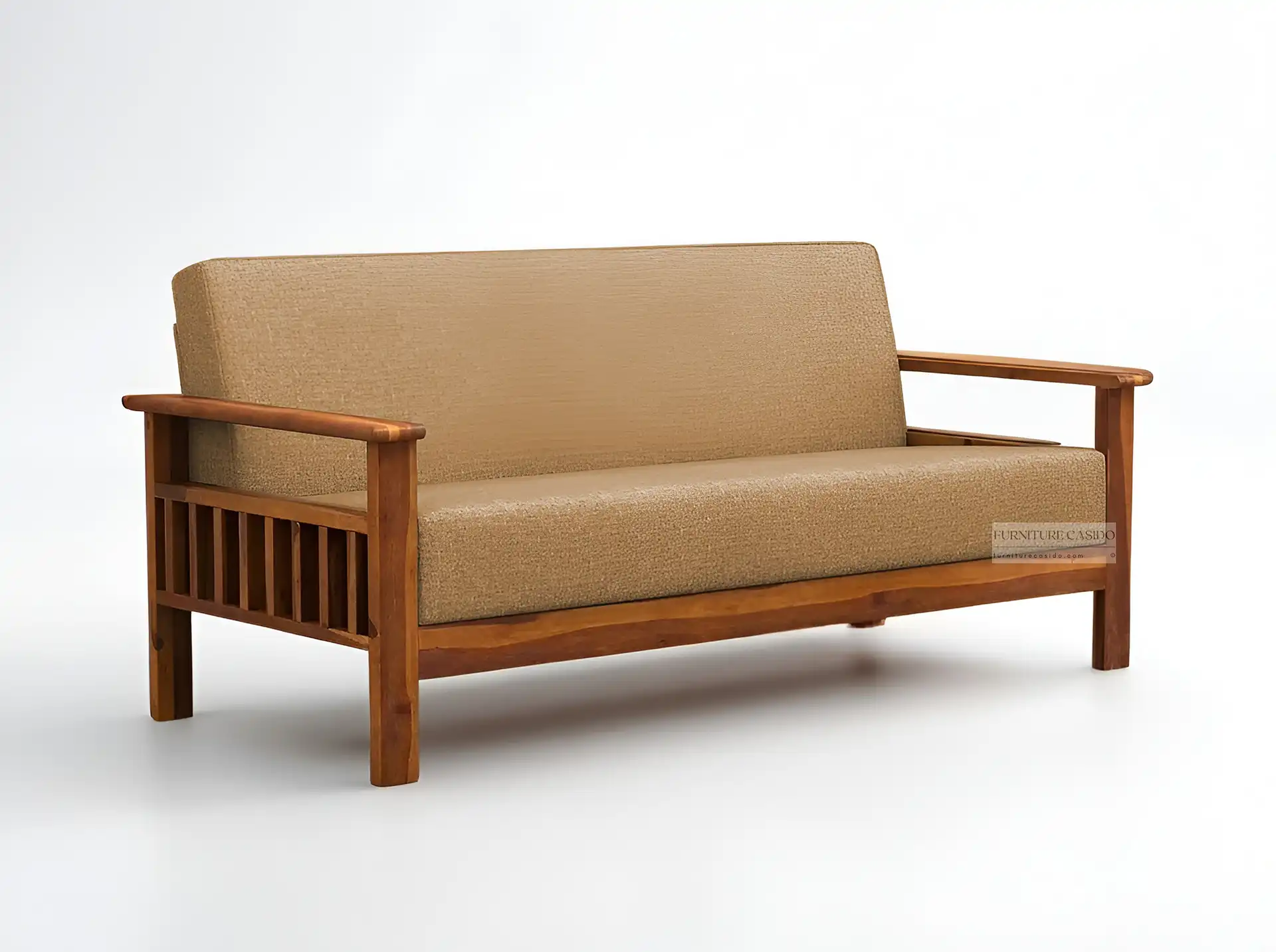 solid sheesham 4 seater wooden sofa set