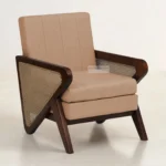 SERENZO SOLID SHEESHAM WOOD 1 SEATER SOFA WITH RATTAN CANE