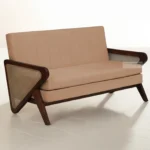 SERENZO SOLID SHEESHAM WOOD 2 SEATER SOFA WITH RATTAN CANE