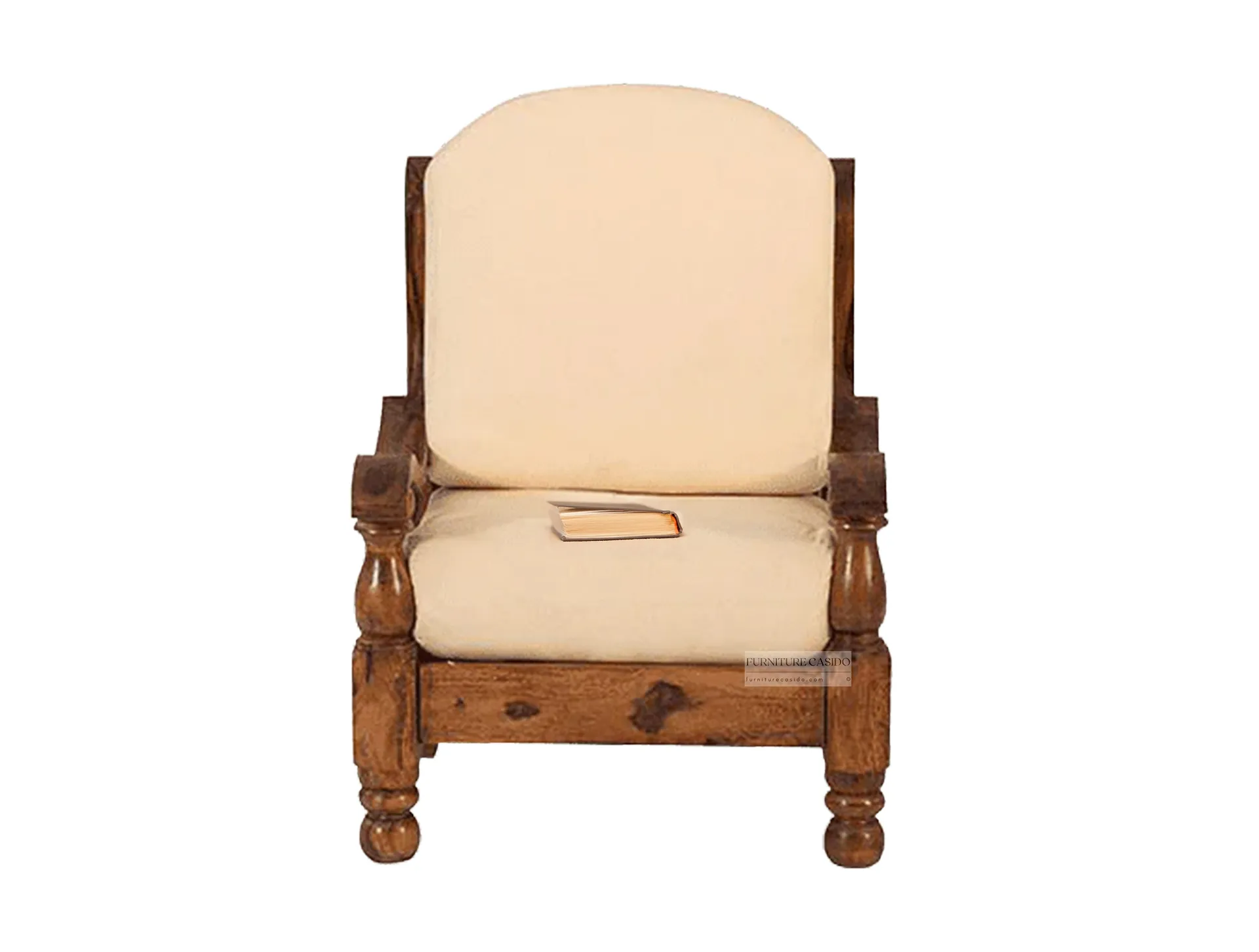 1 wooden sofa single seater - solid sheesham wood