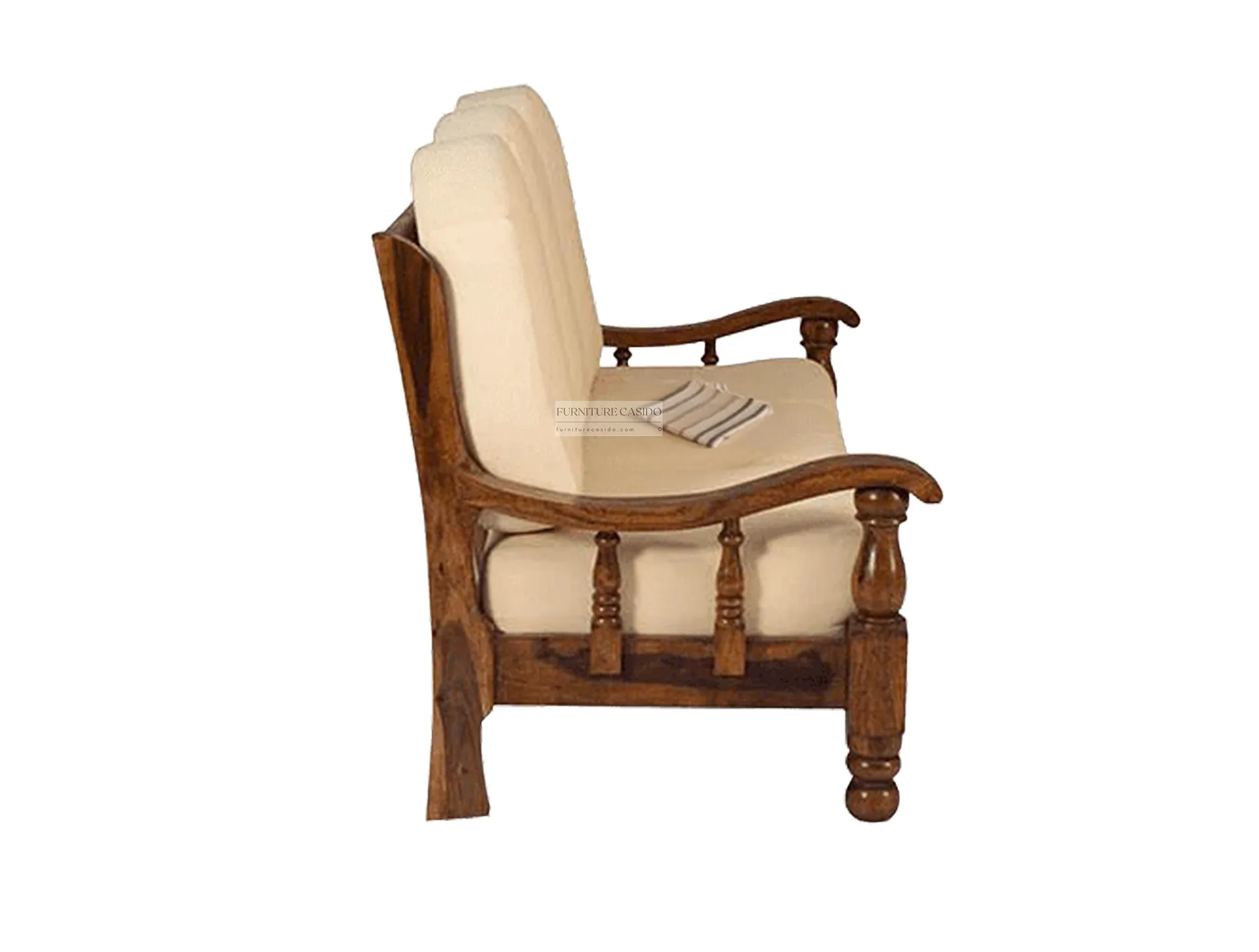 5 five seater wooden sofa set 3 1 1 with center table - solid sheesham wood