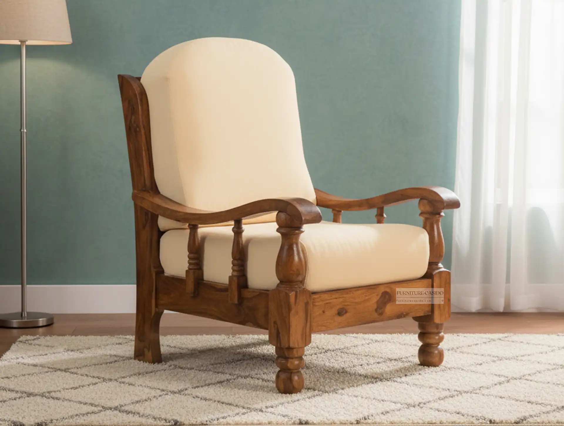 5 five seater wooden sofa set 3 1 1 with center table - solid sheesham wood