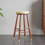 MID CENTURY SOLID WOODEN BAR STOOL