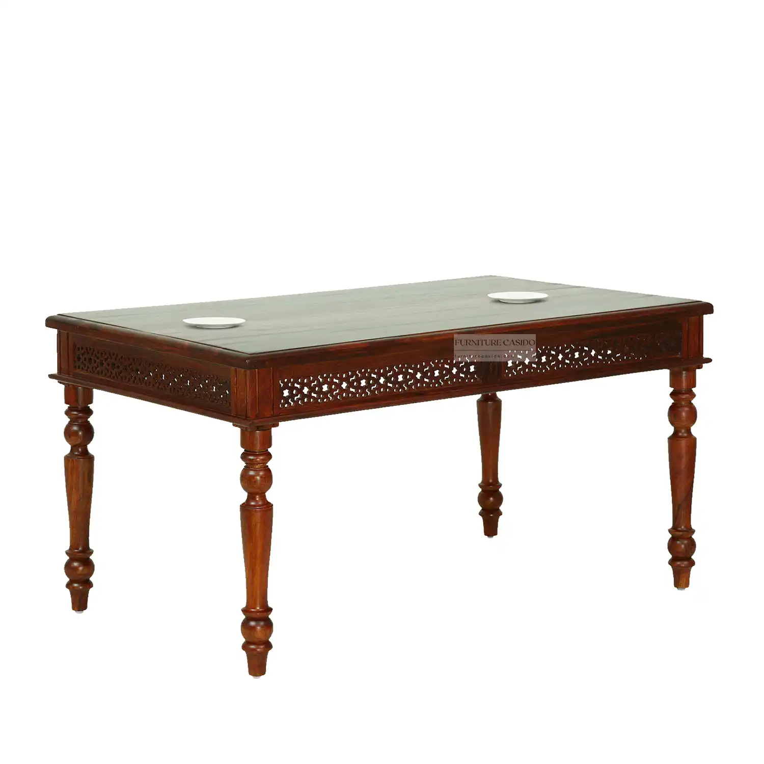 sheesham wood 6 seater dining table with bench