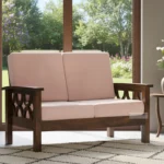 CONTEMPORARY SOLID 2 TWO SEATER WOODEN SOFA - SHEESHAM WOOD