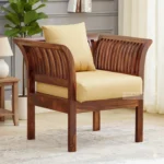 VELORA SOLID SHEESHAM WOOD 1 SEATER SOFA