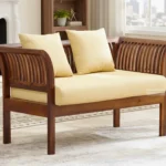 VELORA SOLID SHEESHAM WOOD 2 SEATER SOFA